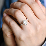 Stunning 1.0 CT Pear Moissanite Engagement Ring with Halo & Pave Design 10