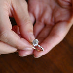 Stunning 1.0 - 2.0 CT Oval Moissanite Engagement Ring with Pave & Hidden Halo Design 2