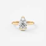 Pear Half Bezel Lab Grown Diamond Engagement Ring