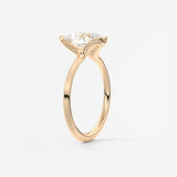 Pear Half Bezel Lab Grown Diamond Engagement Ring