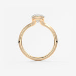 Pear Half Bezel Lab Grown Diamond Engagement Ring