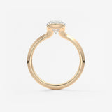 Pear Half Bezel Lab Grown Diamond Engagement Ring