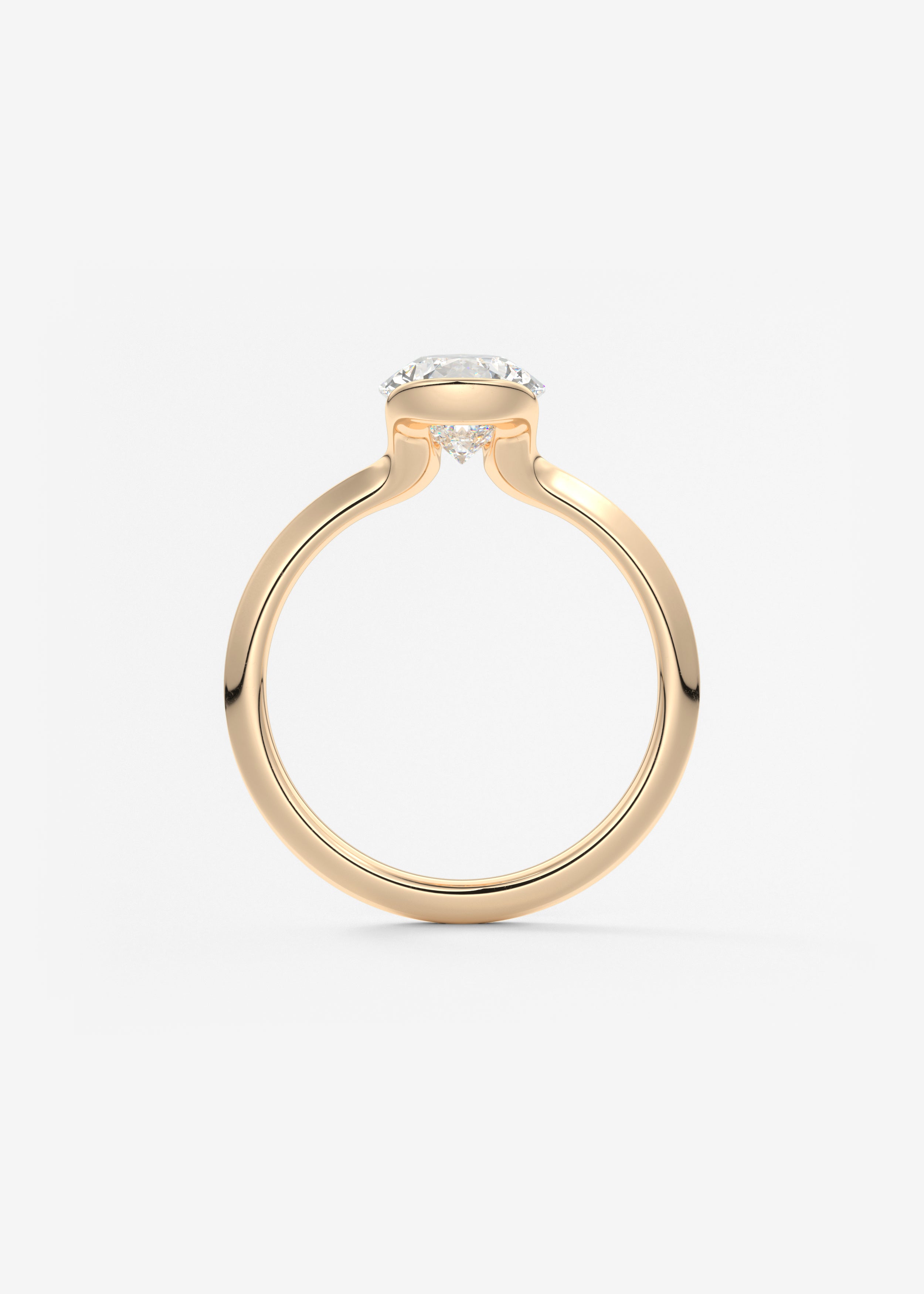 Pear Half Bezel Lab Grown Diamond Engagement Ring