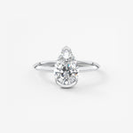 Pear Half Bezel Lab Grown Diamond Engagement Ring