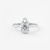 Pear Half Bezel Lab Grown Diamond Engagement Ring