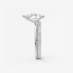 Pear Half Bezel Lab Grown Diamond Engagement Ring