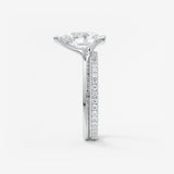 Pear Half Bezel Lab Grown Diamond Engagement Ring