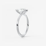Pear Half Bezel Lab Grown Diamond Engagement Ring