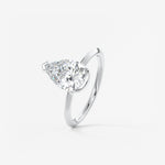 Pear Half Bezel Lab Grown Diamond Engagement Ring