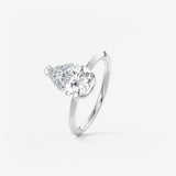 Pear Half Bezel Lab Grown Diamond Engagement Ring