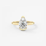 Pear Half Bezel Lab Grown Diamond Engagement Ring