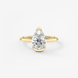 Pear Half Bezel Lab Grown Diamond Engagement Ring