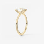 Pear Half Bezel Lab Grown Diamond Engagement Ring