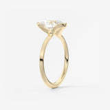 Pear Half Bezel Lab Grown Diamond Engagement Ring