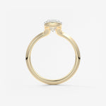 Pear Half Bezel Lab Grown Diamond Engagement Ring