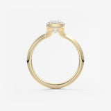 Pear Half Bezel Lab Grown Diamond Engagement Ring