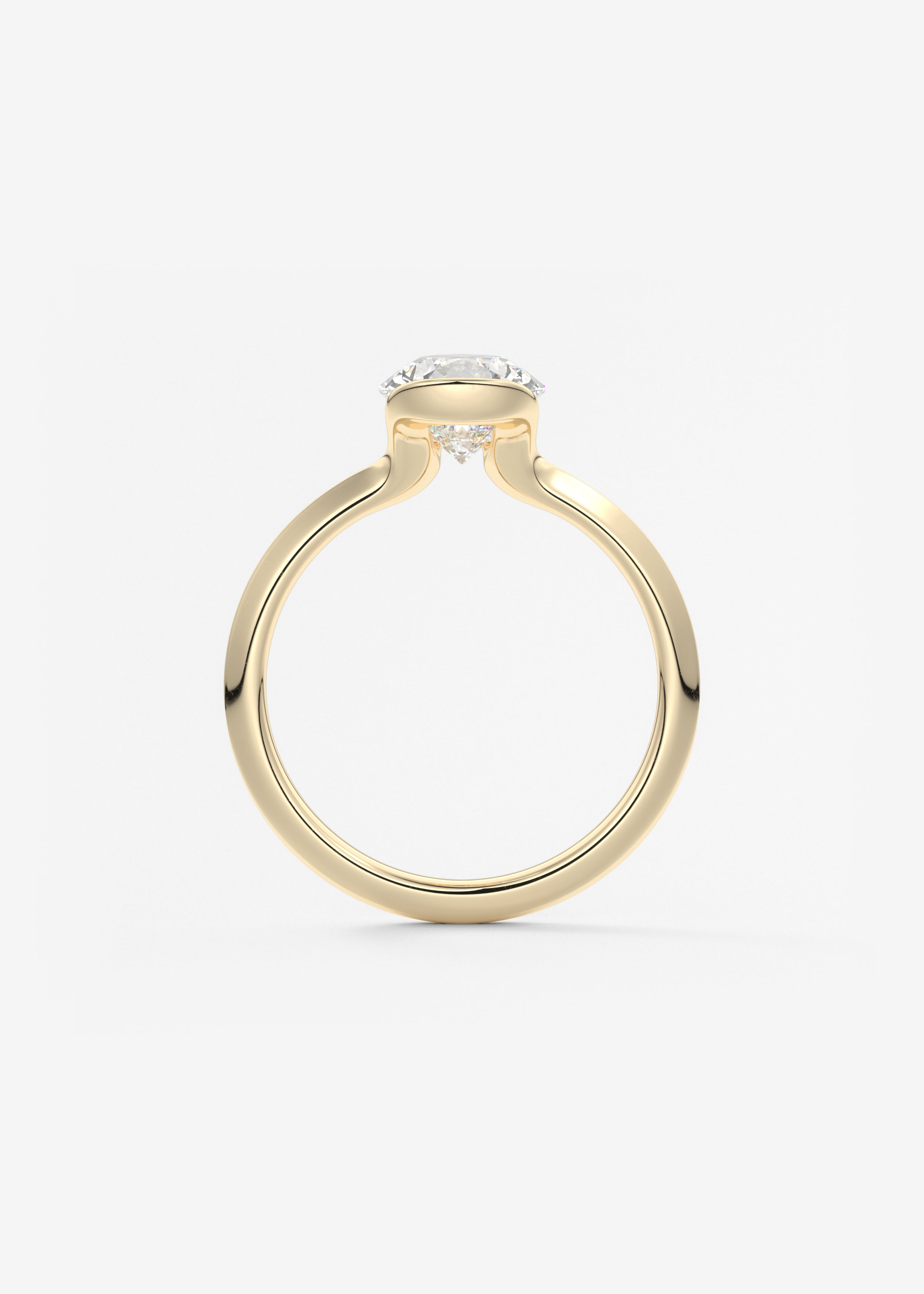 Pear Half Bezel Lab Grown Diamond Engagement Ring