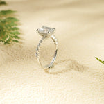 Stunning 1.0 - 2.0 CT Emerald Moissanite Engagement Ring with Hidden Halo Design 9