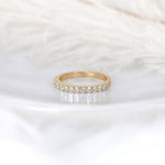 Stunning 0.48 TCW Round Moissanite Stones Half Eternity Wedding Bands 2