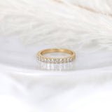 Stunning 0.48 TCW Round Moissanite Stones Half Eternity Wedding Bands 2