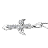 Round Cut Cubic Zirconia in 925 Sterling Silver Necklace 4