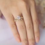 Stunning 1.0 CT Round Moissanite Engagement Ring with Hidden Halo Design 10