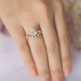 Stunning 1.0 CT Round Moissanite Engagement Ring with Hidden Halo Design 10
