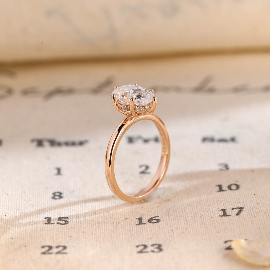 Stunning 3.0 CT Pear Moissanite Engagement Ring with Hidden Halo Design 8