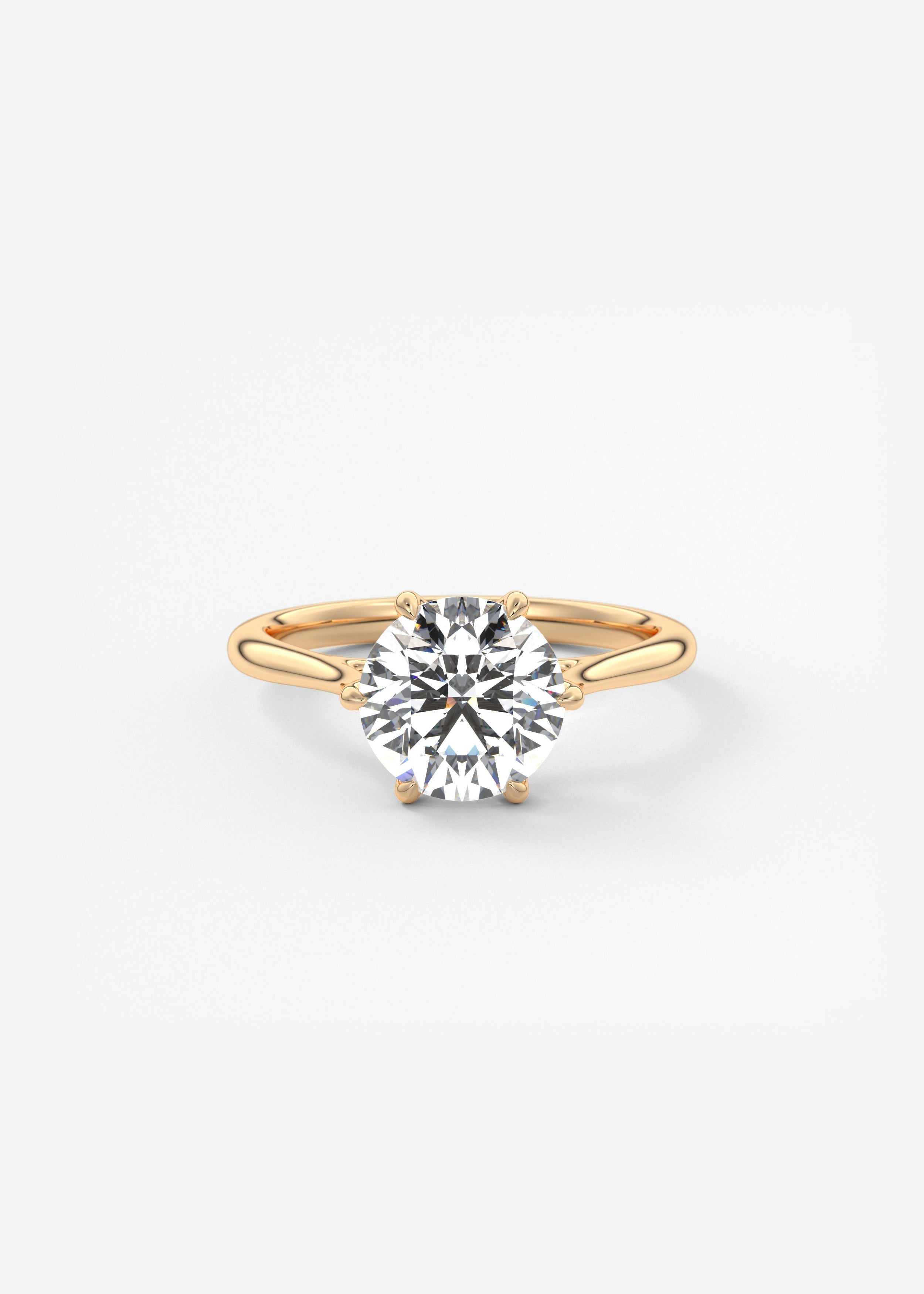 Round Cathedral Lab Grown Diamond Engagement Ring