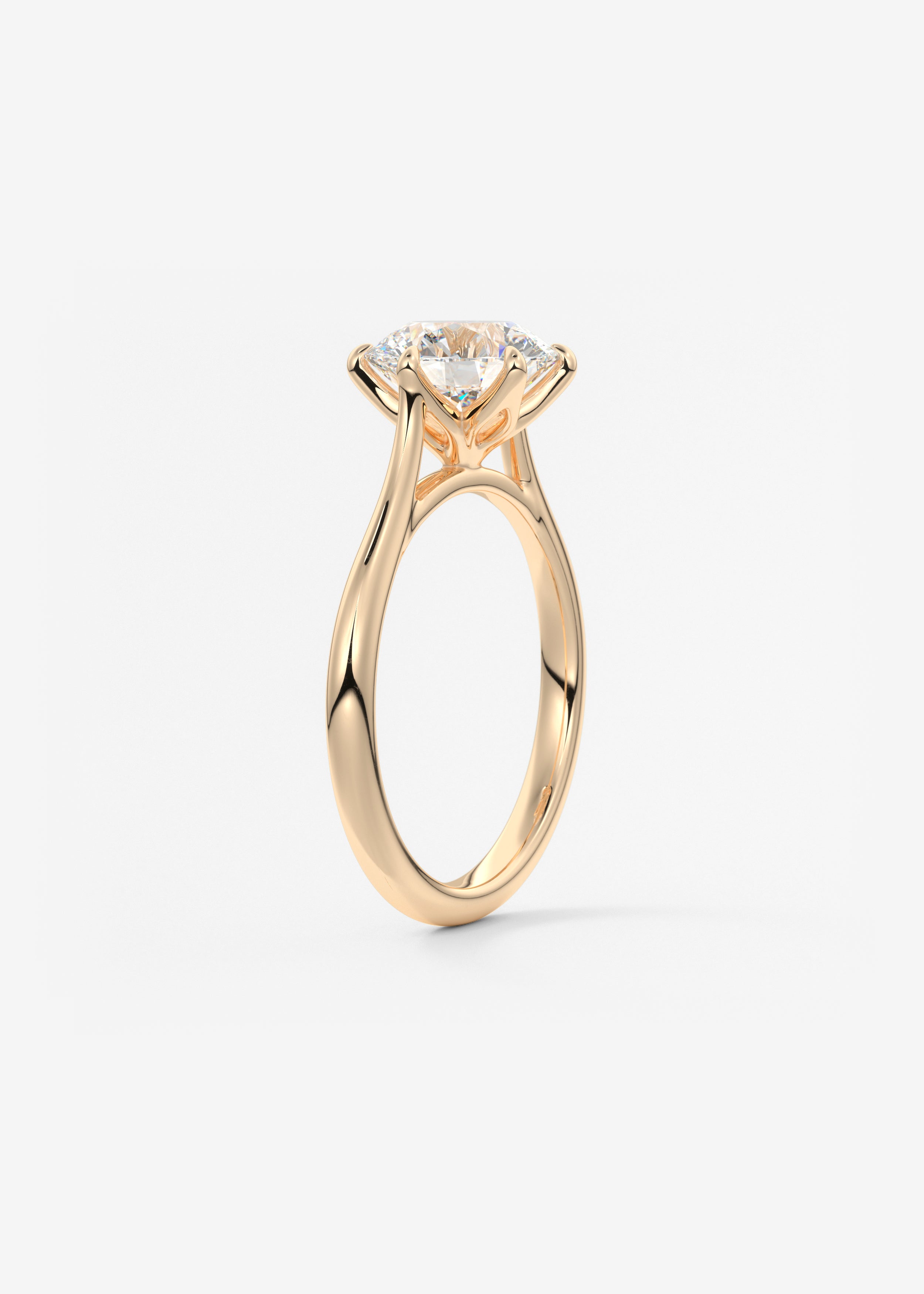 Round Cathedral Lab Grown Diamond Engagement Ring
