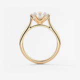 Round Cathedral Lab Grown Diamond Engagement Ring