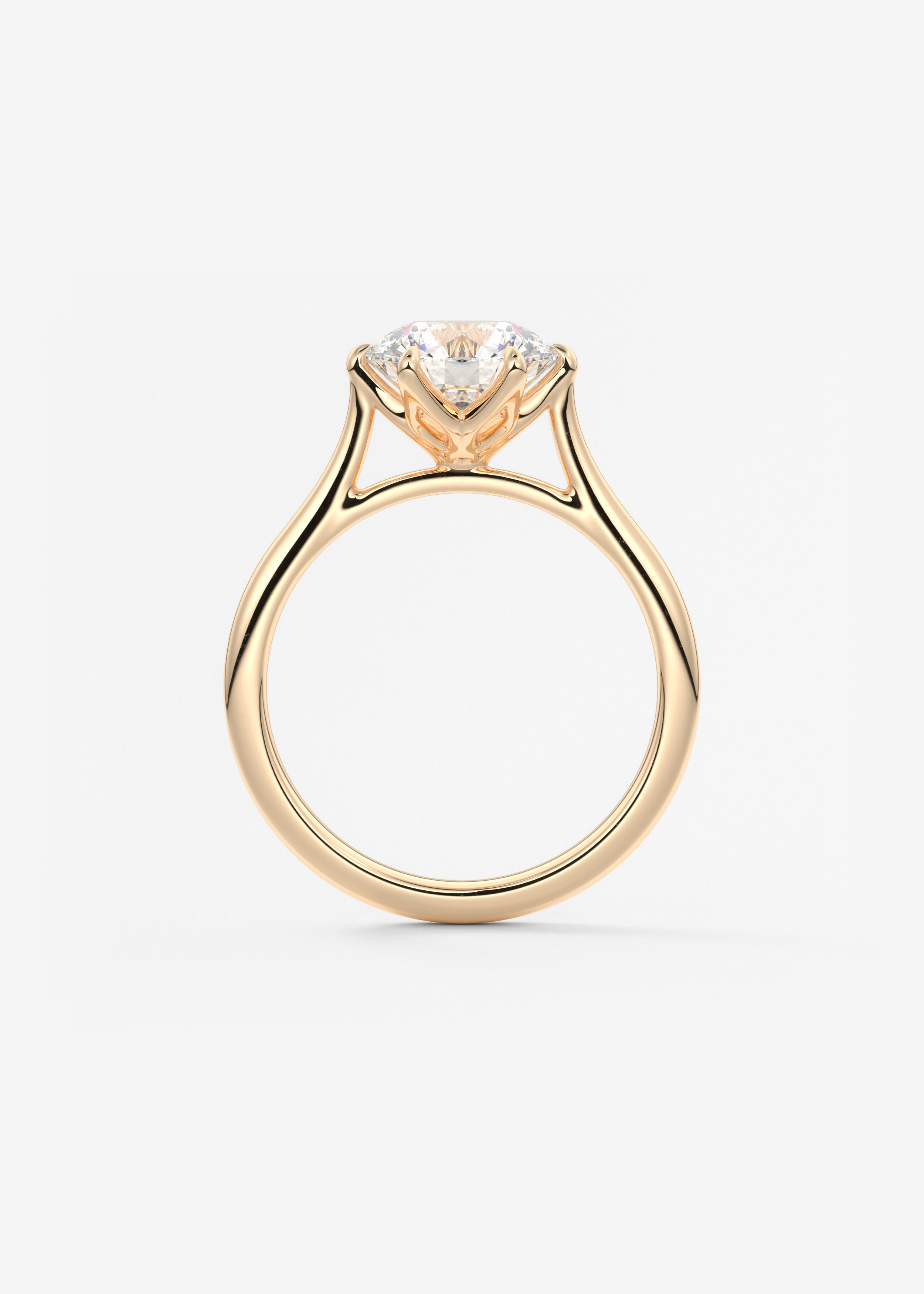 Round Cathedral Lab Grown Diamond Engagement Ring