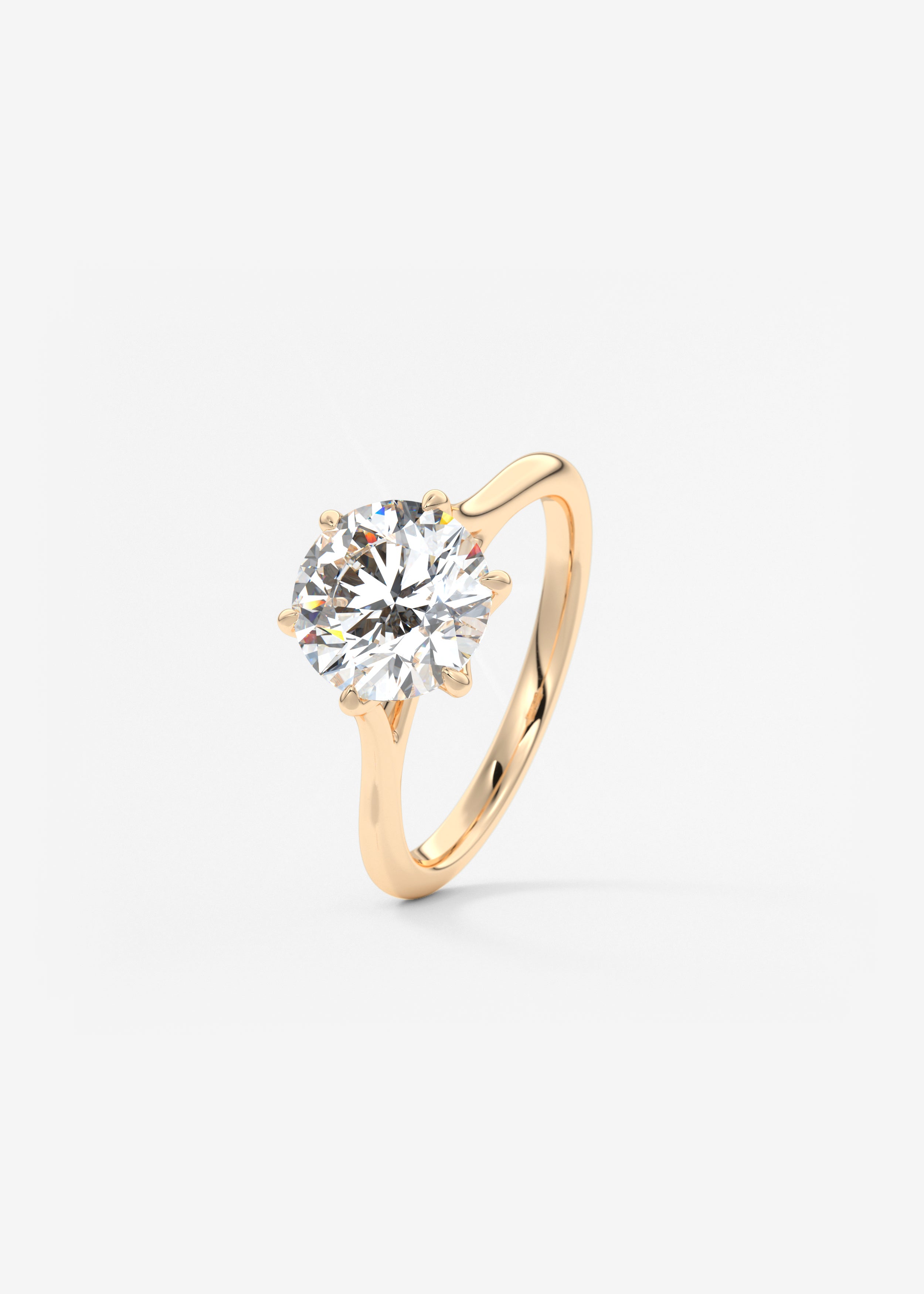 Round Cathedral Lab Grown Diamond Engagement Ring