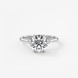 Round Cathedral Lab Grown Diamond Engagement Ring