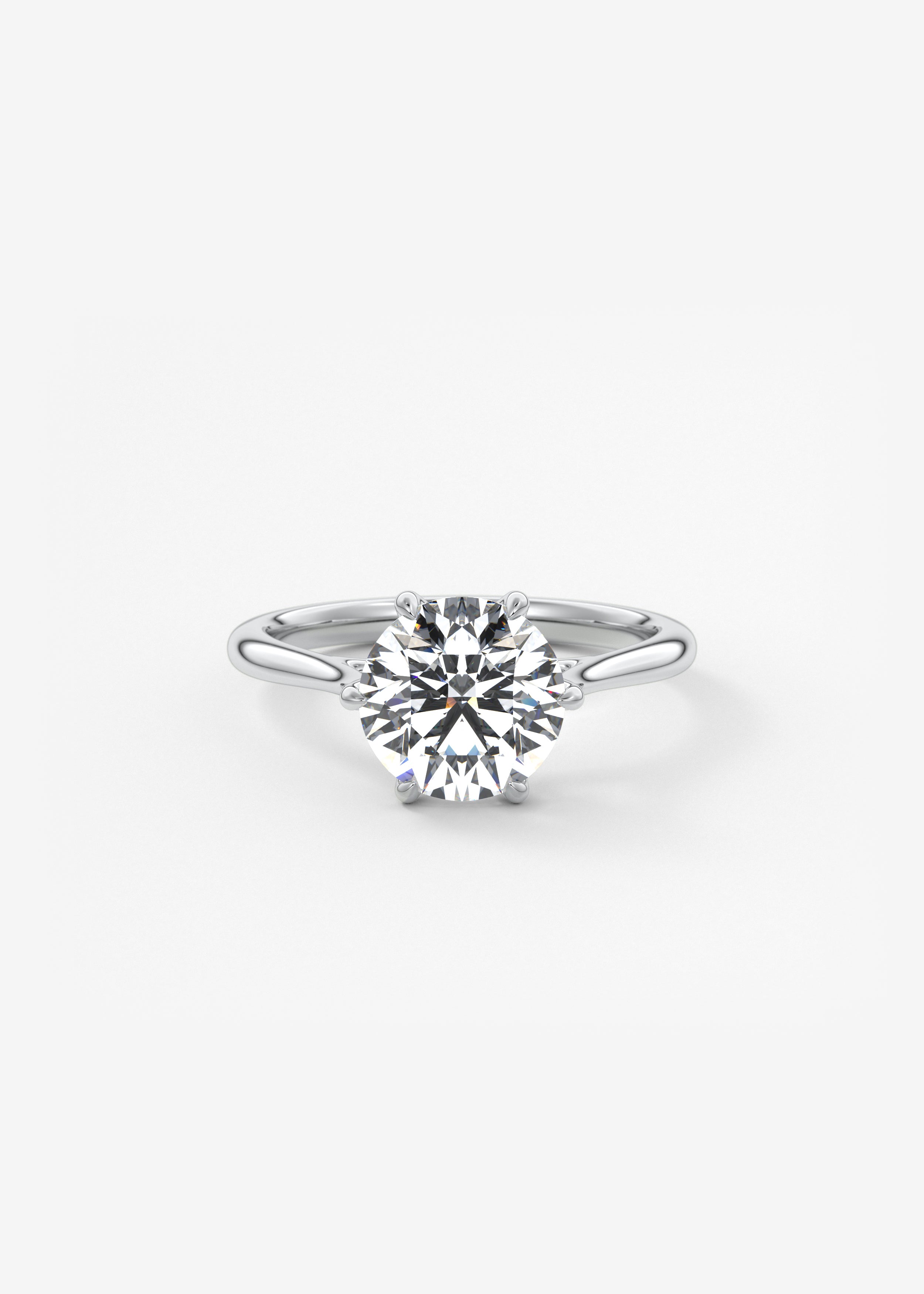 Round Cathedral Lab Grown Diamond Engagement Ring
