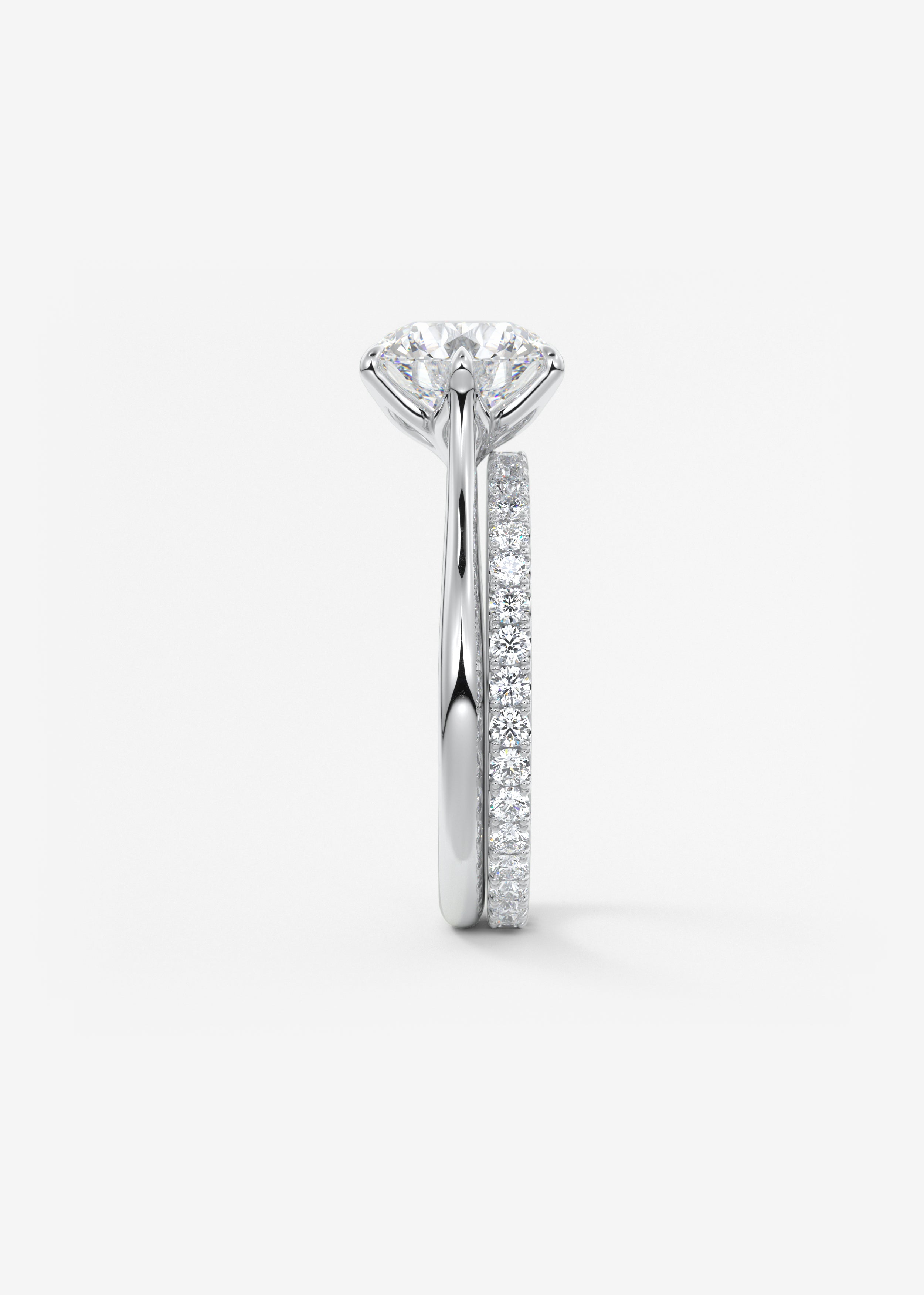 Round Cathedral Lab Grown Diamond Engagement Ring