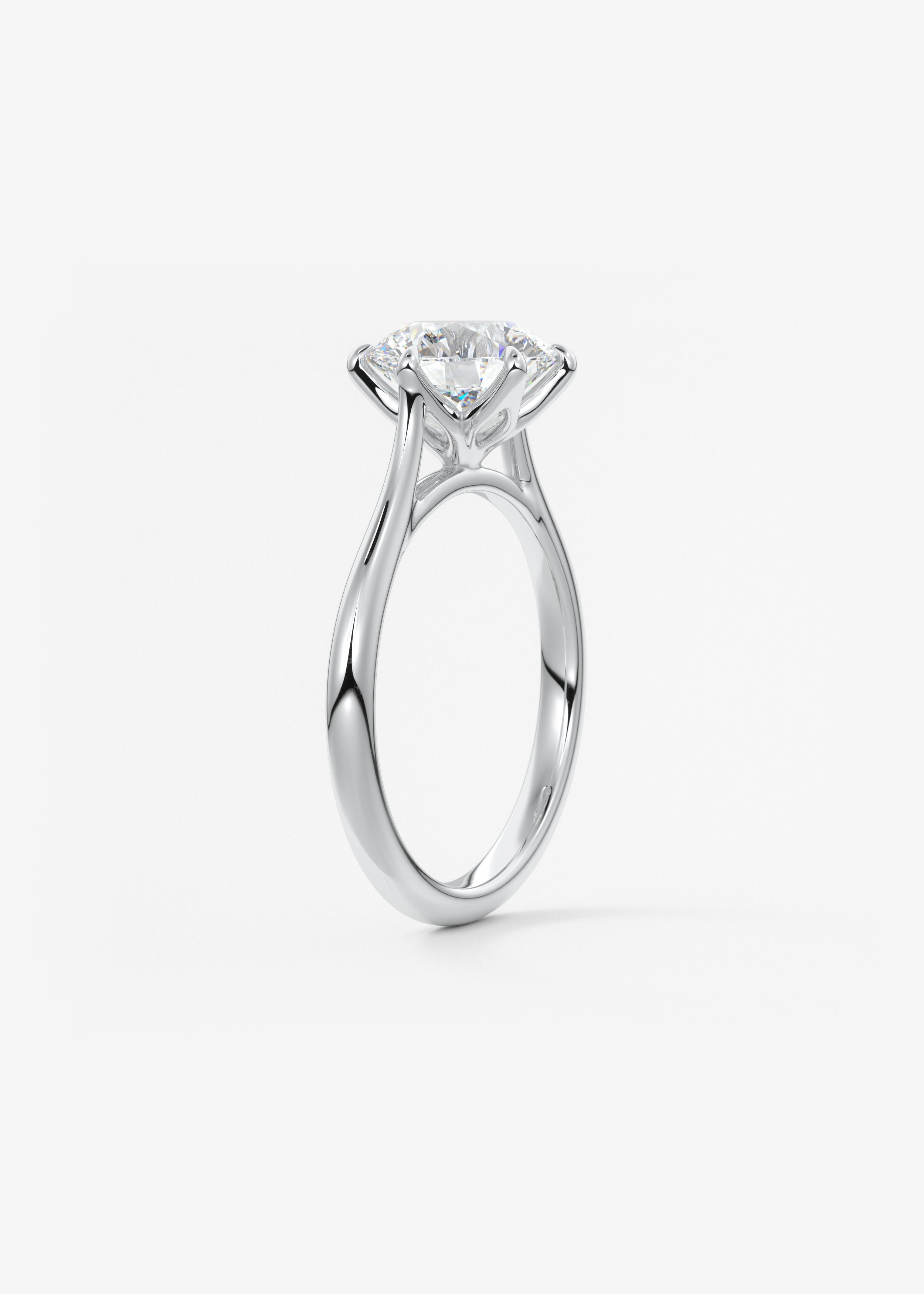 Round Cathedral Lab Grown Diamond Engagement Ring