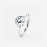 Round Cathedral Lab Grown Diamond Engagement Ring
