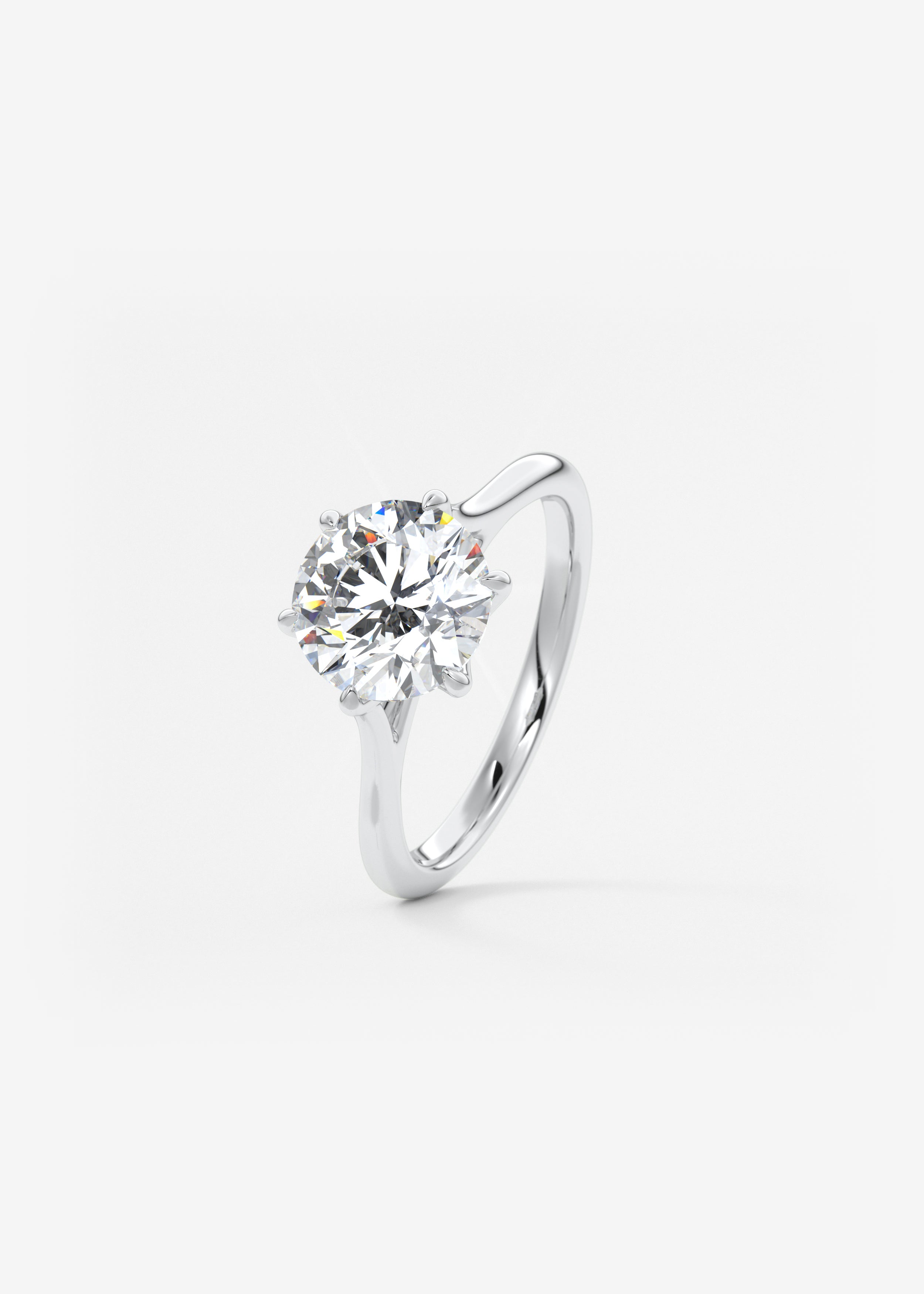 Round Cathedral Lab Grown Diamond Engagement Ring