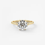 Round Cathedral Lab Grown Diamond Engagement Ring