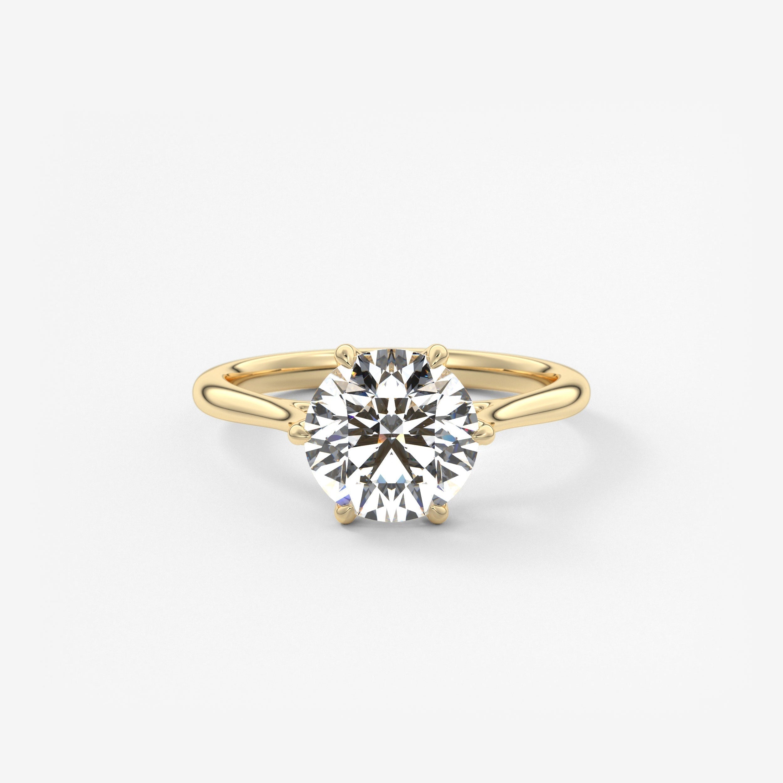 Round Cathedral Lab Grown Diamond Engagement Ring
