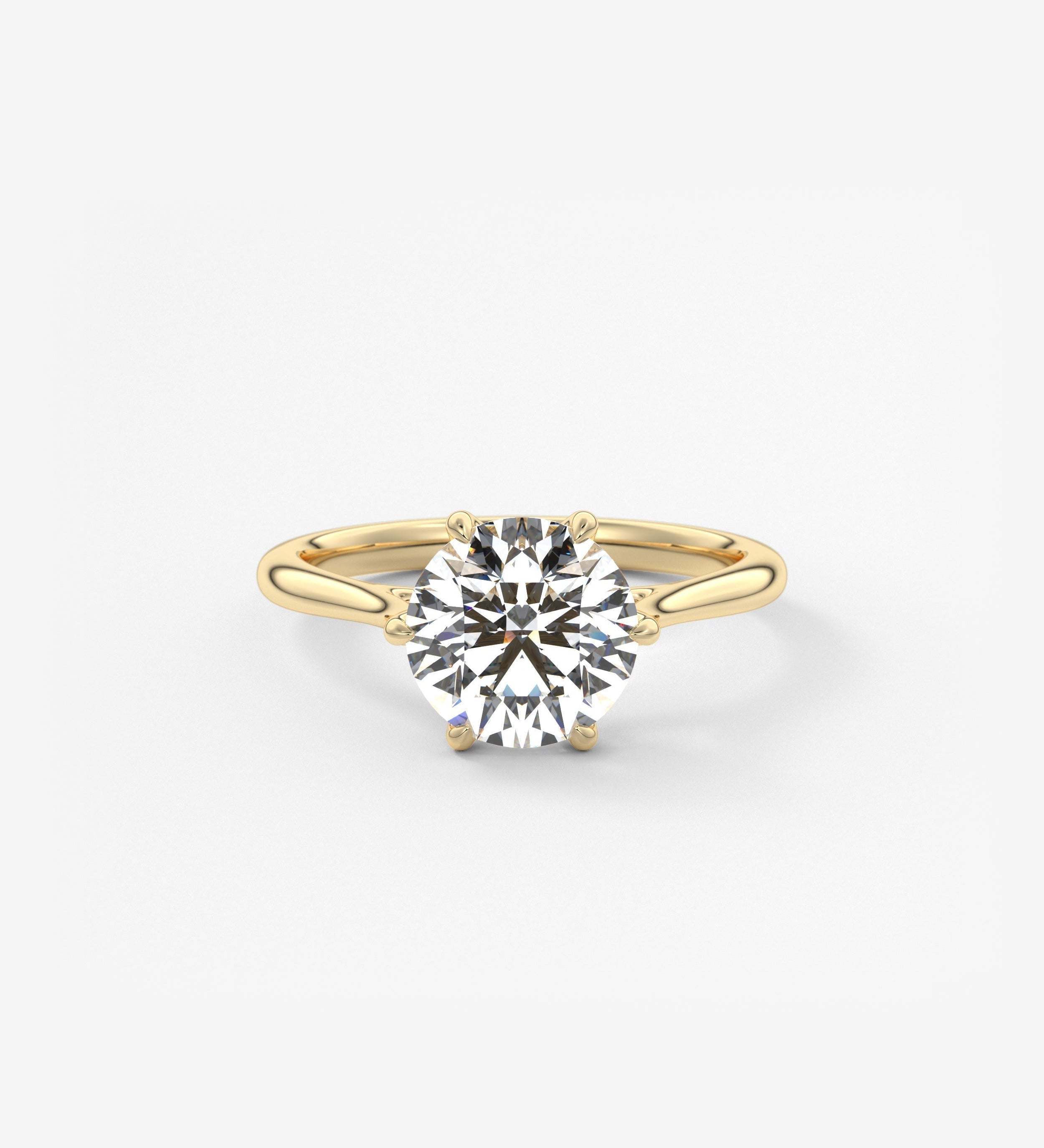 Round Cathedral Lab Grown Diamond Engagement Ring