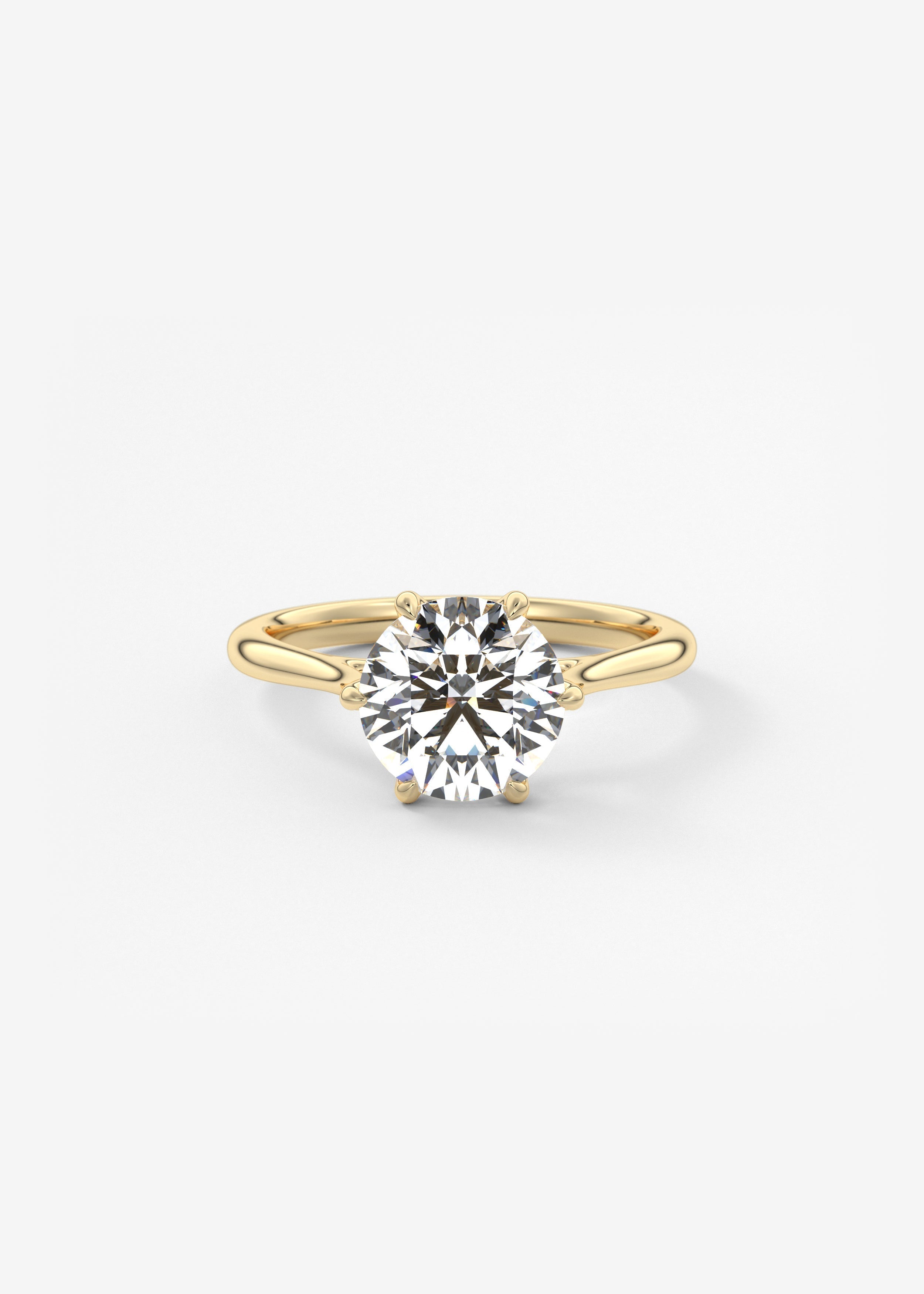 Round Cathedral Lab Grown Diamond Engagement Ring