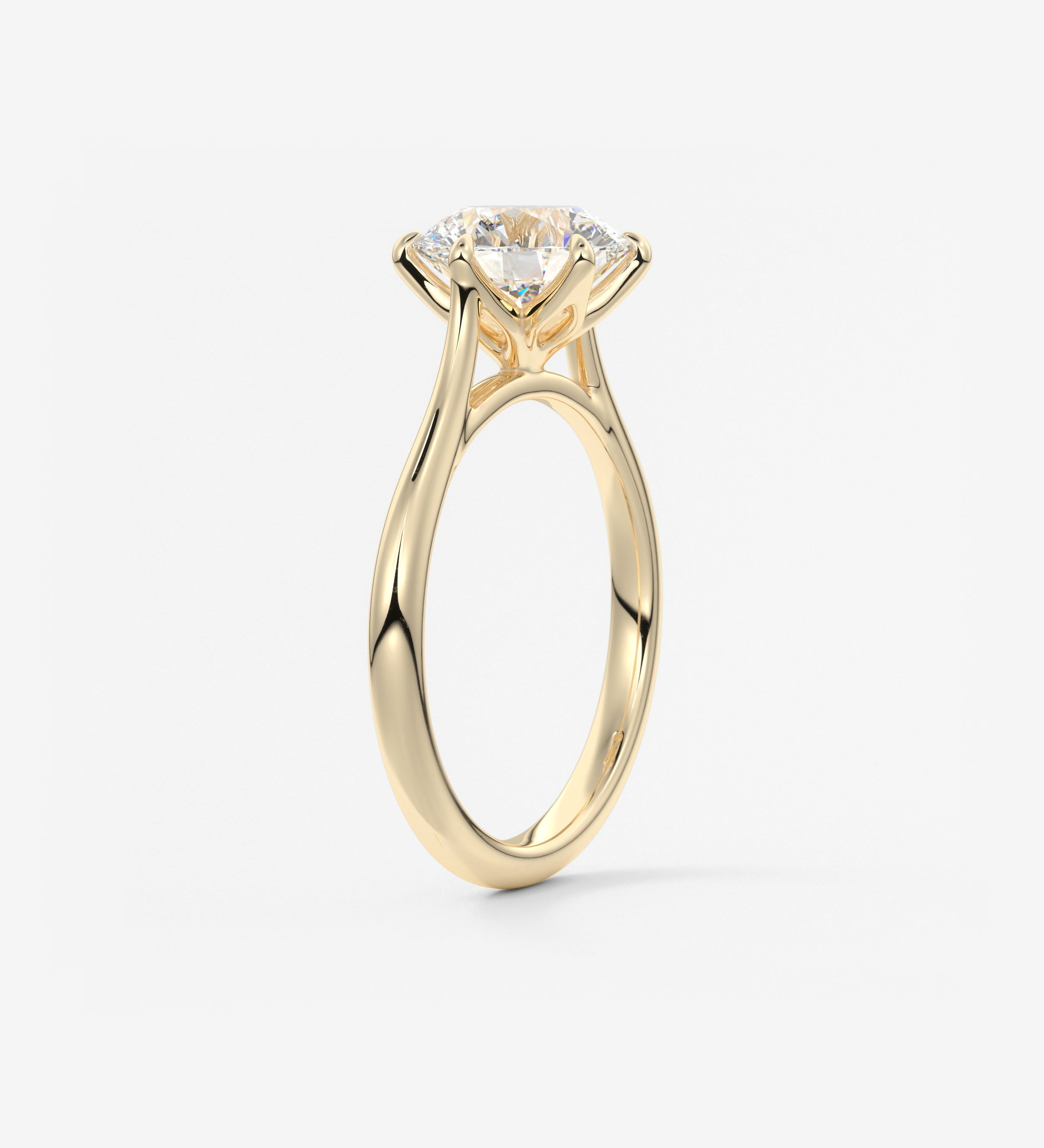 Round Cathedral Lab Grown Diamond Engagement Ring