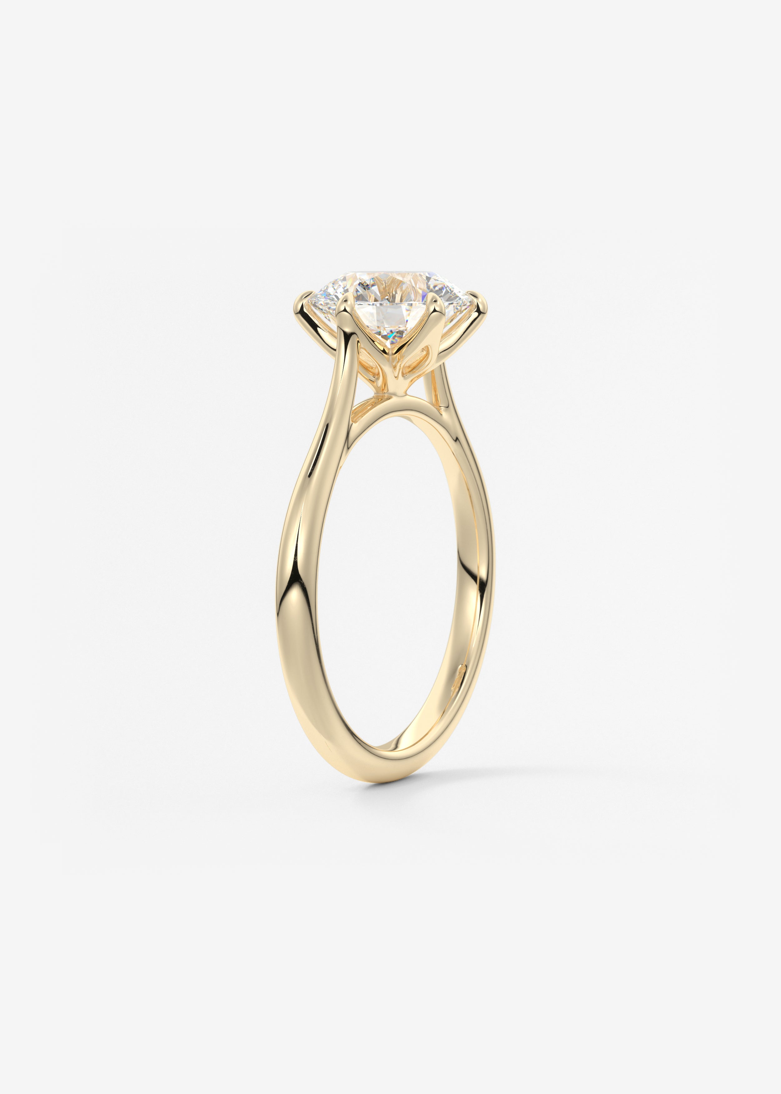 Round Cathedral Lab Grown Diamond Engagement Ring