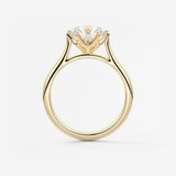 Round Cathedral Lab Grown Diamond Engagement Ring