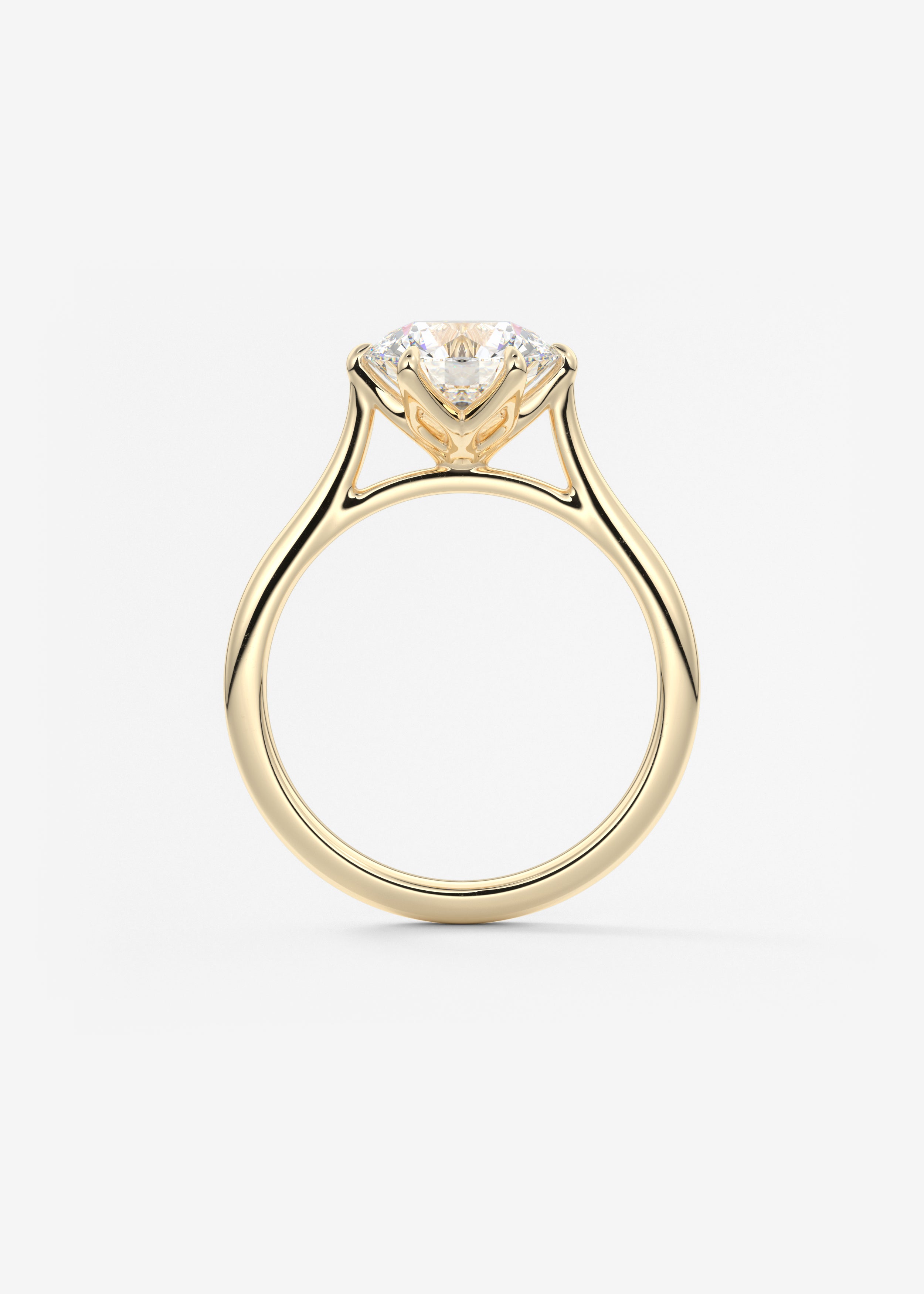 Round Cathedral Lab Grown Diamond Engagement Ring