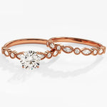 1.50 CT Round Cut Moissanite Bridal Ring Set with Marquise & Round Wedding Bands 4