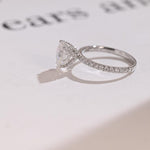 Stunning 1.0 - 2.0 CT Pear Moissanite Engagement Ring with Pave Design 10