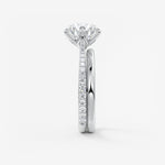 Round Pave Cathedral Lab Grown Diamond Engagement Ring